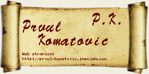 Prvul Komatović vizit kartica